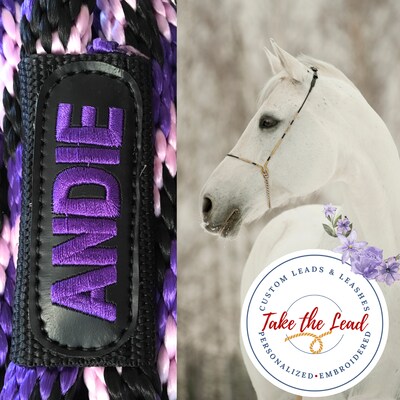 Personalized Embroidered Lead Rope for Horse - Choose from 30 colors and many other options! - image1